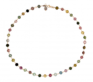 Collana in oro rosa 18kt con tormalina multicolor