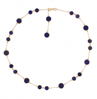 Collana in oro rosa 18kt con piastrine tonde in lapis