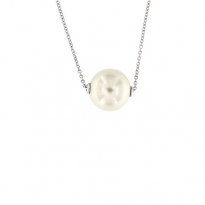 Pendente in oro bianco o rosa 18kt con perla south sea