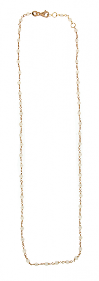 Rosario in oro rosa 18kt con perle freshwater 2,5-3mm