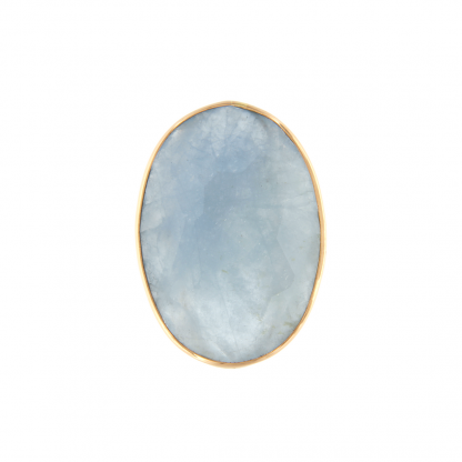 Anello in oro rosa 18kt con acquamarina milk