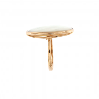 Anello in oro rosa 18kt con agata bianca