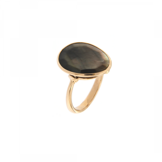 Anello in oro rosa 18kt madreperla nera
