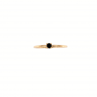 Anello in oro rosa 18kt con diamante nero centrale