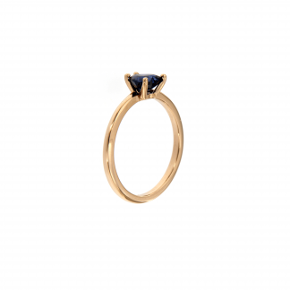 Anello in oro bianco 18kt con zaffiro cuore 6mm