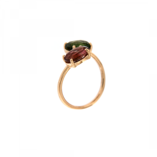 Anello in oro rosa 18kt con tormalina