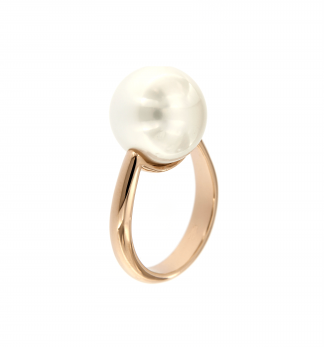Anello in oro rosa 18kt con perla south sea white