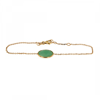 Bracciale io oro rosa 18kt con crisoprasio ovale sfaccettato