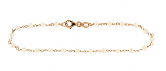 Bracciale con perle freshwater 2,5-3mm e elementi in oro 18kt