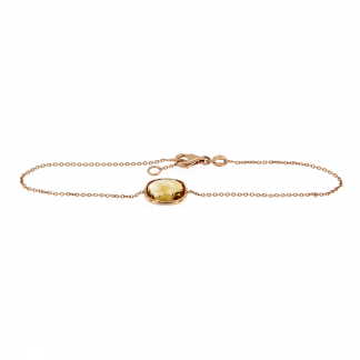 Bracciale in oro rosa 18kt con citirno ovale brio 10x8mm