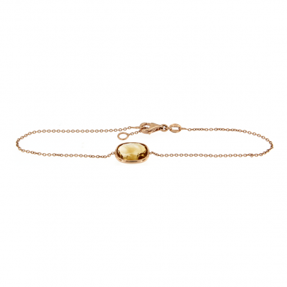 Bracciale in oro rosa 18kt con citirno ovale brio 10x8mm