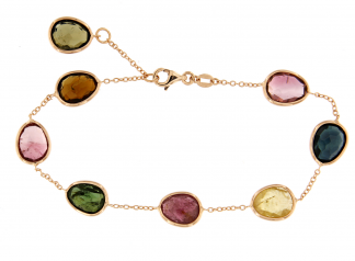Bracciale in oro rosa 18kt con tormalina brio