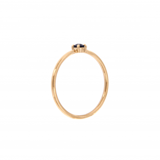 Anello in oro rosa 18kt con zaffiro taglio brillante 3mm