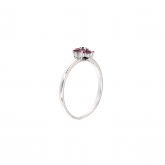 Anello in oro bianco 18kt con rubino 1.75-2.00mm