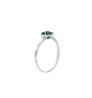 Anello in oro bianco 18kt con smeraldo  1.75-2.00mm