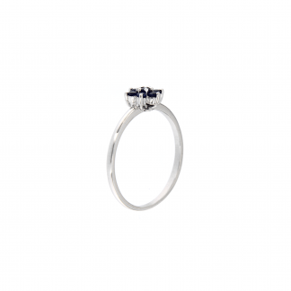 Anello in oro bianco 18kt con zaffiro  1.75-2.00mm