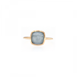 Anello in oro rosa 18kt con acquamarina milk antico brio 8mm
