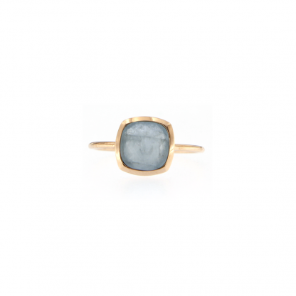 Anello in oro rosa 18kt con acquamarina milk antico brio 8mm