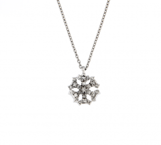 Pendente in oro bianco 18kt cristallo di neve con diamanti GVS1