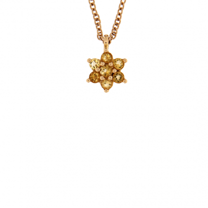 Pendente in oro rosa 18kt con citrino taglio brillante 1,75 e 2mm