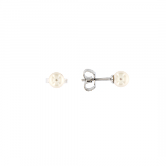 Orecchini in oro bianco 18kt con perle akoya 5-5,5mm