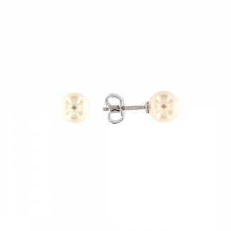 Orecchini in oro bianco 18kt con perle akoya 7-7,5mm