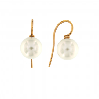 Orecchini in oro rosa 18kt con perle south sea 11-12mm